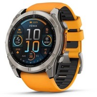 Умные часы Garmin Fenix 8 51mm Amoled Sapphire Carbon Gray DLC Titanium with Spark Orange Silicone 010-02905-11