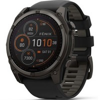 Умные часы Garmin Fenix 8 51mm Solar Sapphire Carbon Gray Titanium with Black/Pebble Silicone 010-02907-10