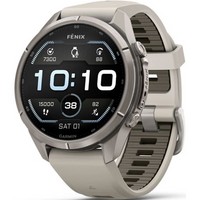 Умные часы Garmin Fenix 9 Pro 43mm Amoled Sapphire Titanium with Fog Gray/Dark Sandstone Silicone Band (010-04335-86)
