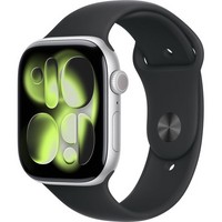 Умные часы Apple Watch Series 11, 46 mm, Silver Aluminium Black Sport Band