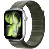 Умные часы Apple Watch Series 11, 46 mm, Silver Aluminium Forest Sport Loop