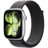 Умные часы Apple Watch Series 11, 46 mm, Silver Aluminium Dark Gray Sport Loop