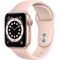 Умные часы Apple Watch Series 6, 40 мм, корпус из алюминия золотого цвета, спортивный ремешок цвета «розовый песок» MG123 - фото 9840