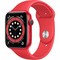Умные часы Apple Watch Series 6, 44 мм, корпус из алюминия цвета (PRODUCT)RED, спортивный ремешок красного цвета M00M3 - фото 10551