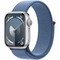 Умные часы Apple Watch Series 9, 41 мм, корпус из алюминия серебристого цвета, ремешок Sport Loop ледяной синий - фото 14943