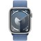 Умные часы Apple Watch Series 9, 45 мм, корпус из алюминия серебристого цвета, ремешок Sport Loop ледяной синий - фото 14971